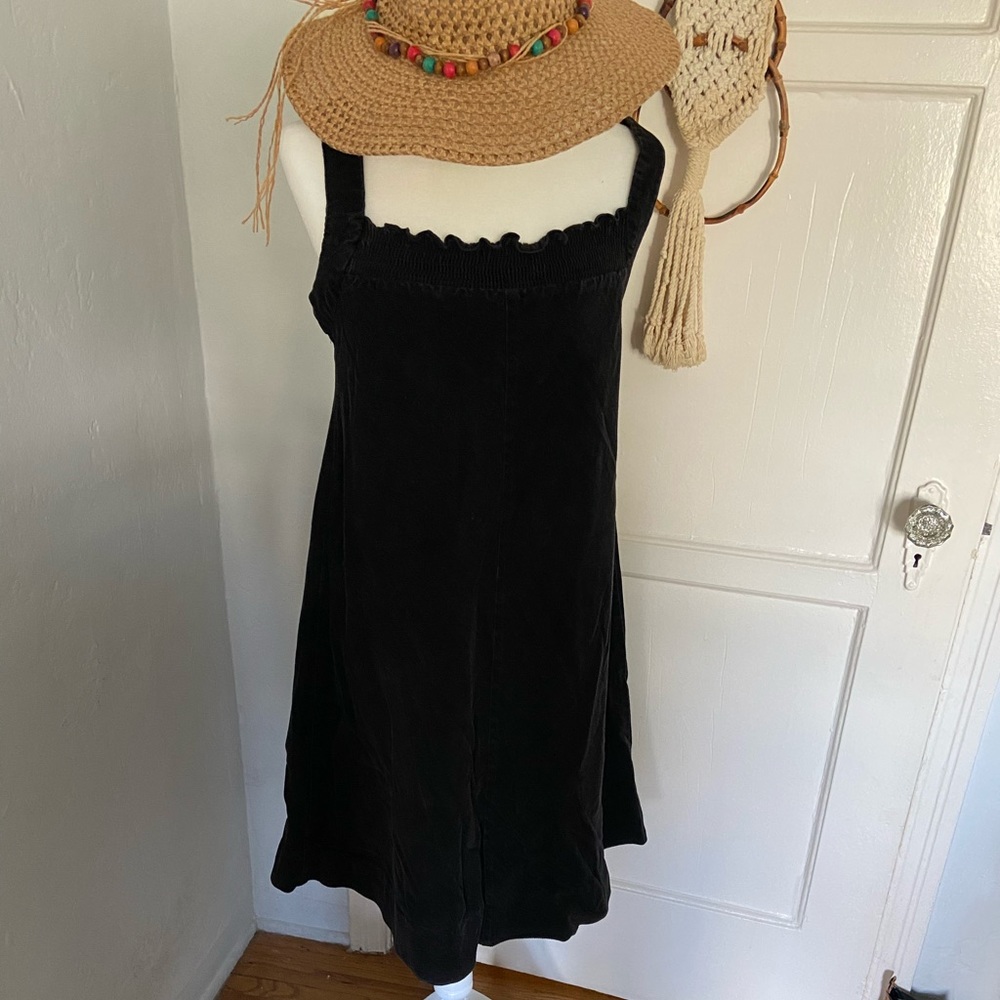 Vintage 90s black corduroy dress knee length